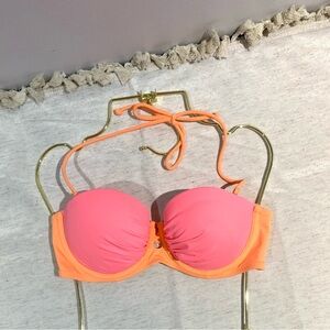 NWOT - Victoria's Secret Pink and Orange Push-up Bikini Top